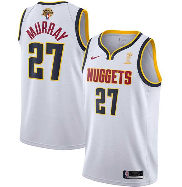 Mens Denver Nuggets #27 Jamal Murray White 2023 Finals Association Edition Stitched Basketball Jersey->denver nuggets->NBA Jersey